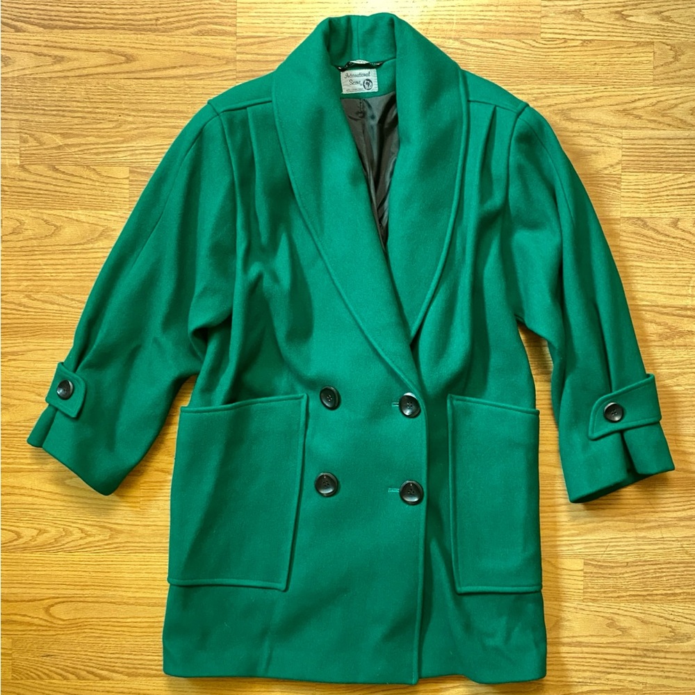 Emerald Double-Breasted Pea Coat